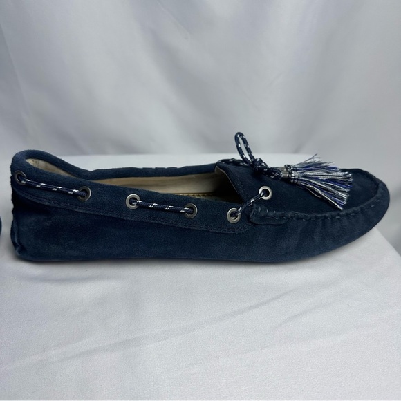 Sam Edelman Women's Jaden Dark Blue Suede Leather Tassel Flats Moccasins sz 10 - Picture 8 of 10
